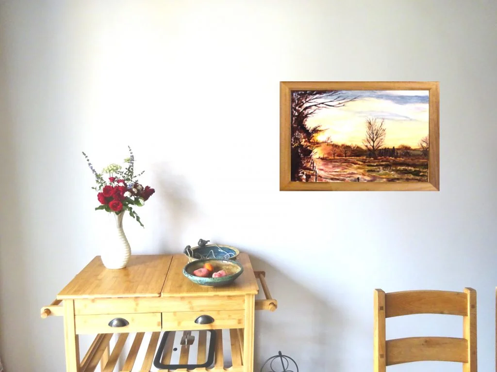 Landschaftsmalerei, Beispiel, weisse Wand